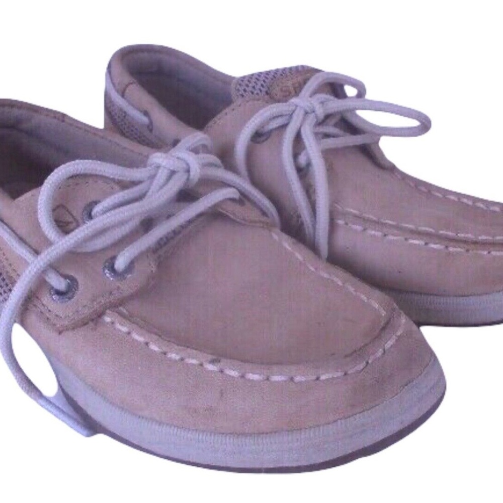 Sperry Kids Youth 13 Slip on Leather Uppers Beige Tan